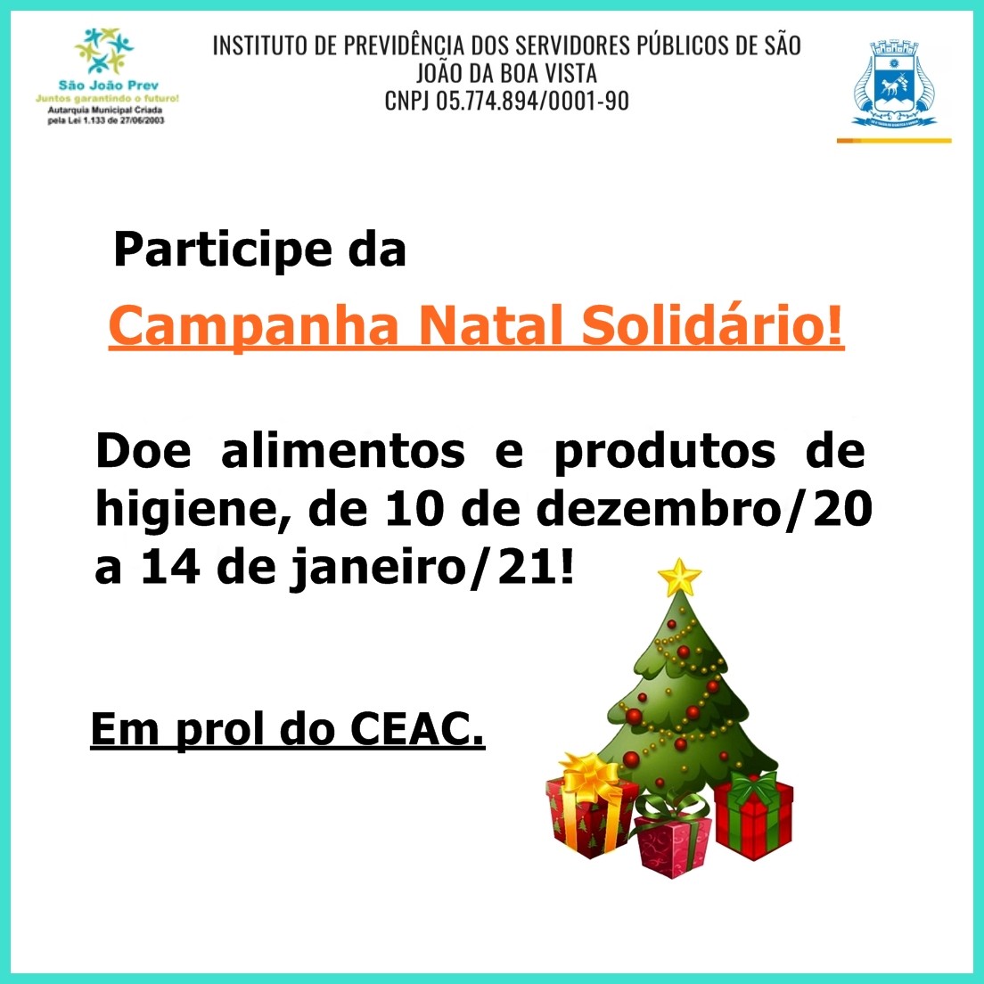 Tem início a Campanha Natal Solidário 2020 Tem início a Campanha Natal Solidário 2020